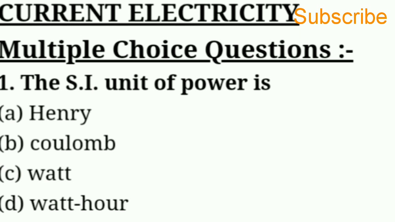 Basic Electricity/ electrical MCQ question and answer discussion
