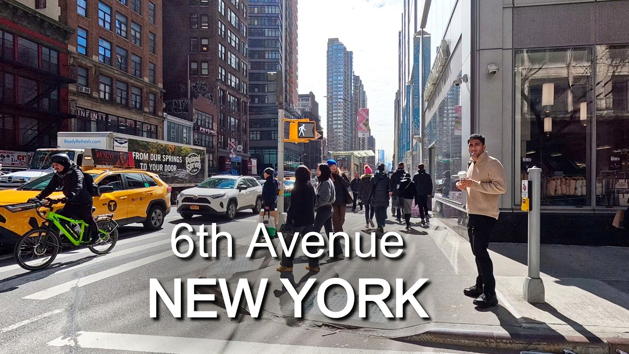 New York - Walking tour 6th Avenue NYC 4К 60fps