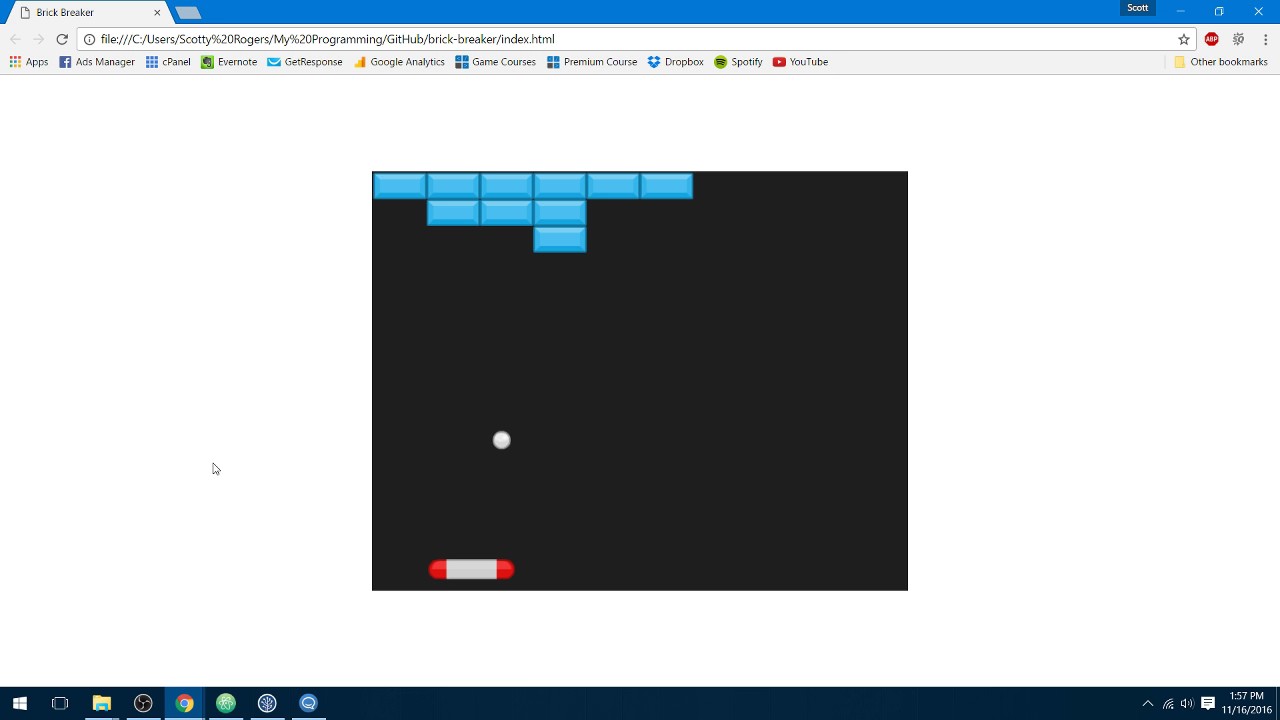 Brick Breaker Demo Using Axis-JS