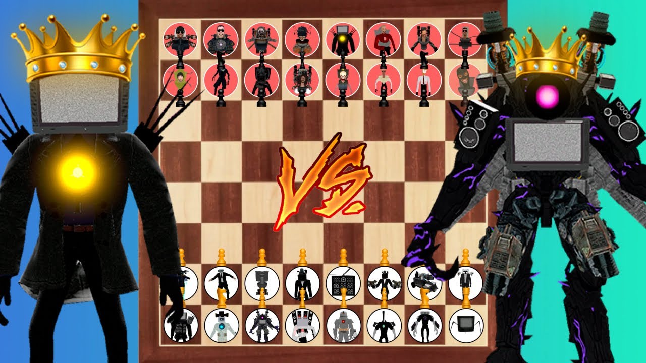 Skibidi Toilet Tournament | Team TRI Titan vs Team Corrupted TV Man on chess board