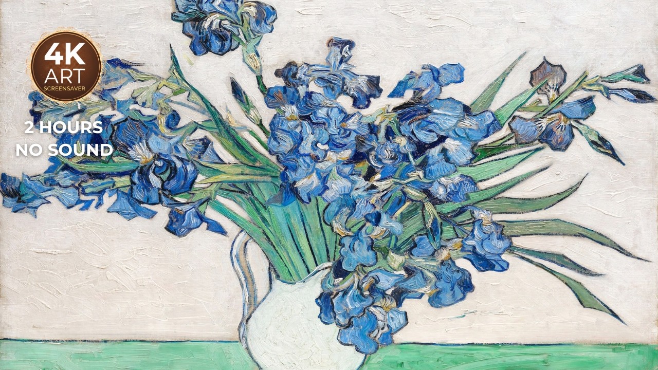 Vincent van Gogh - Irises I 2 Hours Screensaver I No Sound   ---EcoArtLab • Frame TV & Printable Art