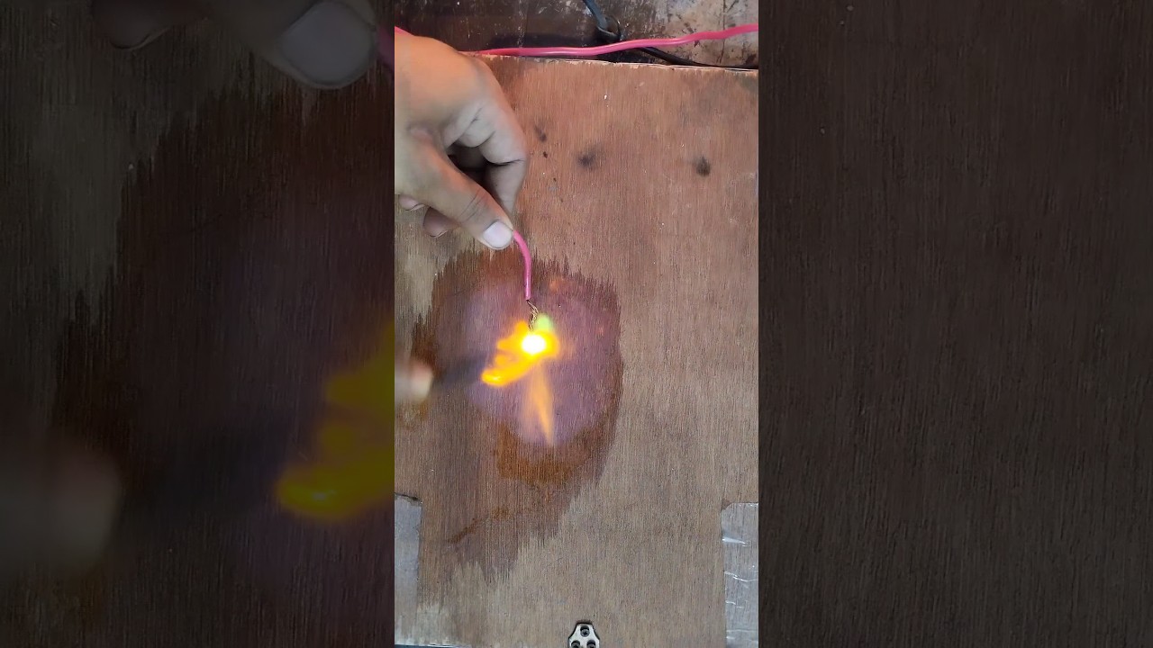 How to make fire with electricity | electric fire starter #shorts #electricity  #fire #makefire