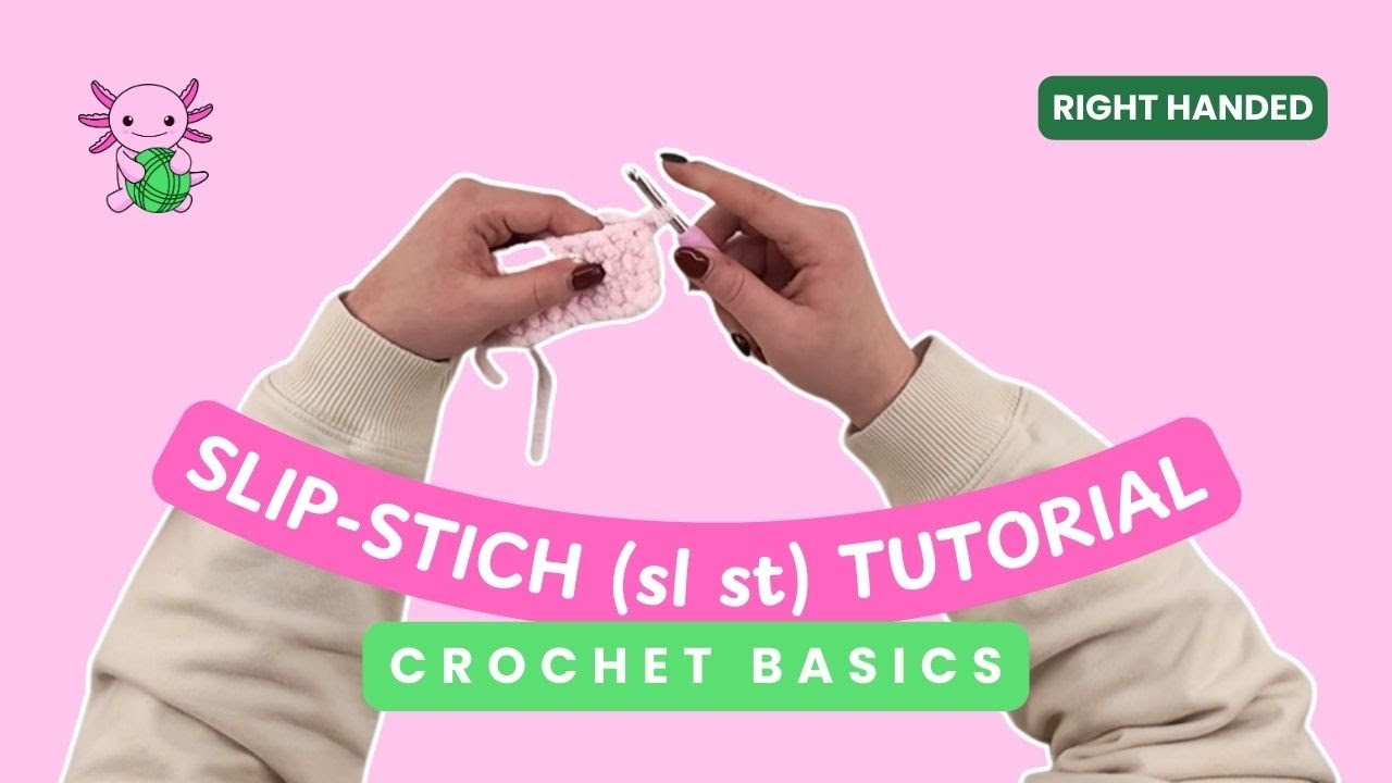How to Crochet Slip-Stitch (sl st) - Slip Stitch Tutorial