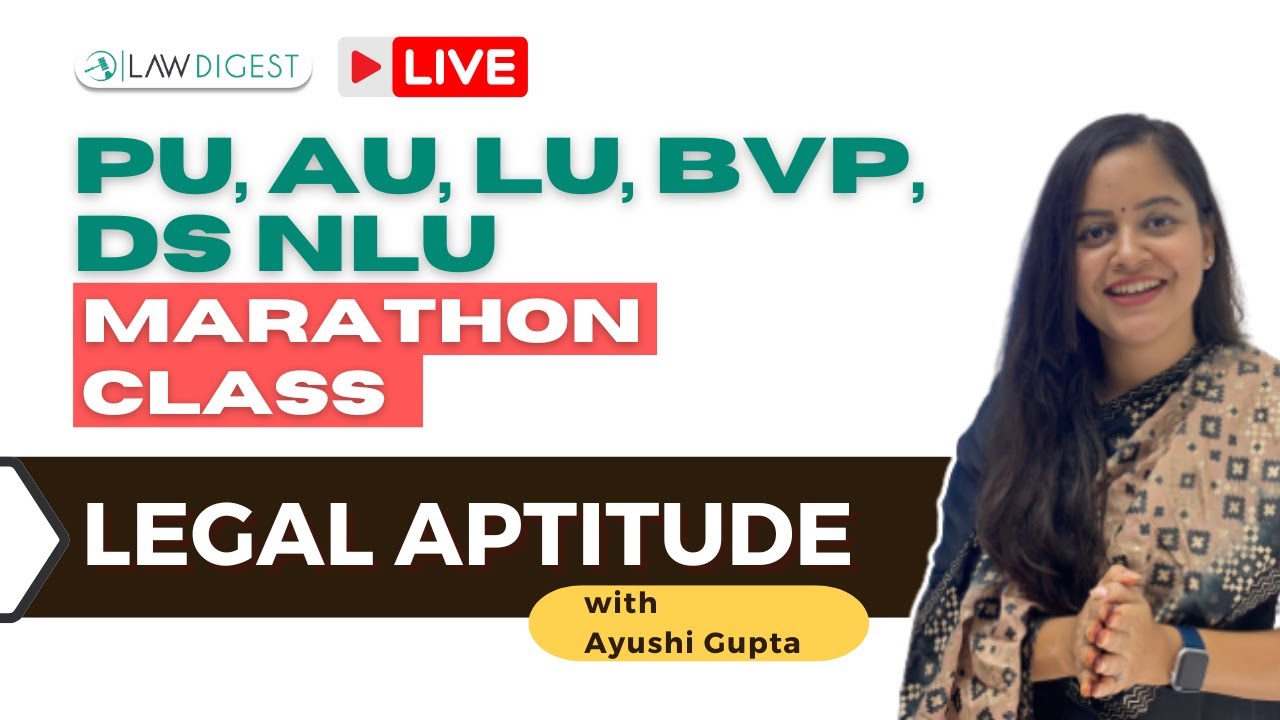 PU LLB 2024 Legal Aptitude Revision Marathon | BVP Law | AU LAT 2024 | DS NLU 2024