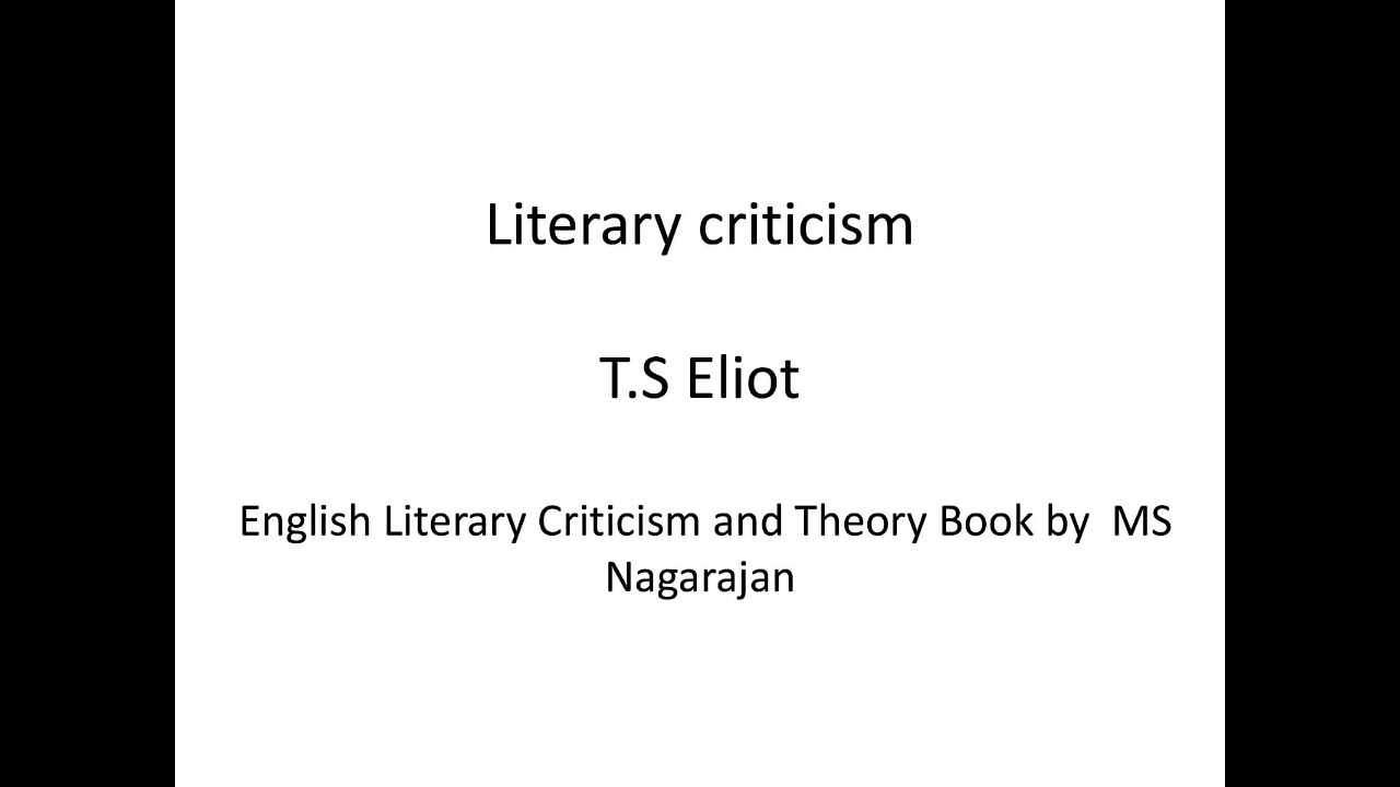 TS Eliot Criticism | Criticism on TS Eliot | Criticism in Tamil | Literary criticism in Tamil | GR|