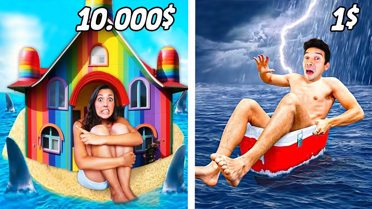 SOPRAVVIVIAMO NELLA CASA SULL' ACQUA GIGANTE VS PICCOLA al mare e in piscina contro il Dottor Timoti