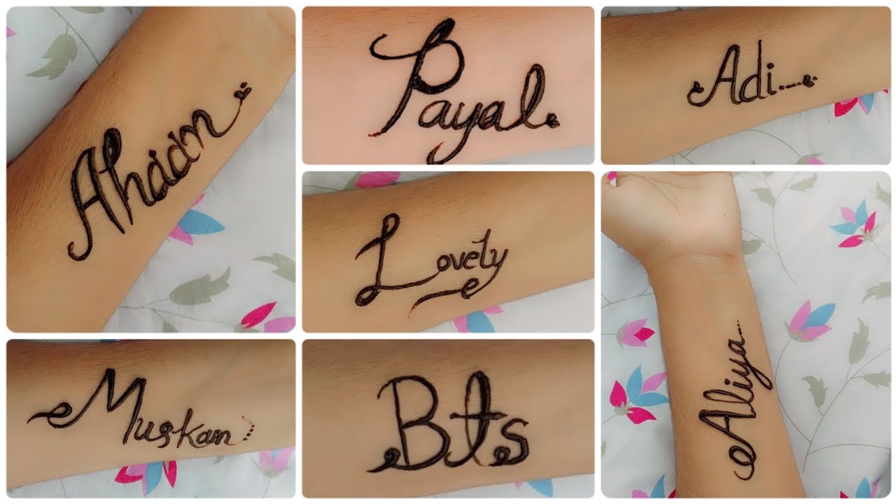 (Requested)❤️ Name calligraphy/ mehndi name tattoo design/ henna art tutorials #creativehennaart197