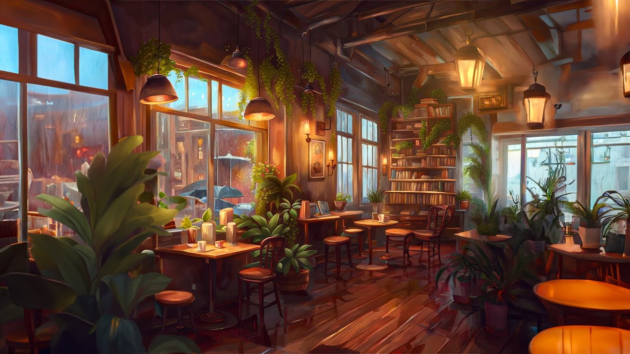 Cozy Rain & Piano Cafe ASMR: Calming Coffee House Soundscape for Relaxation, Meditation & Study