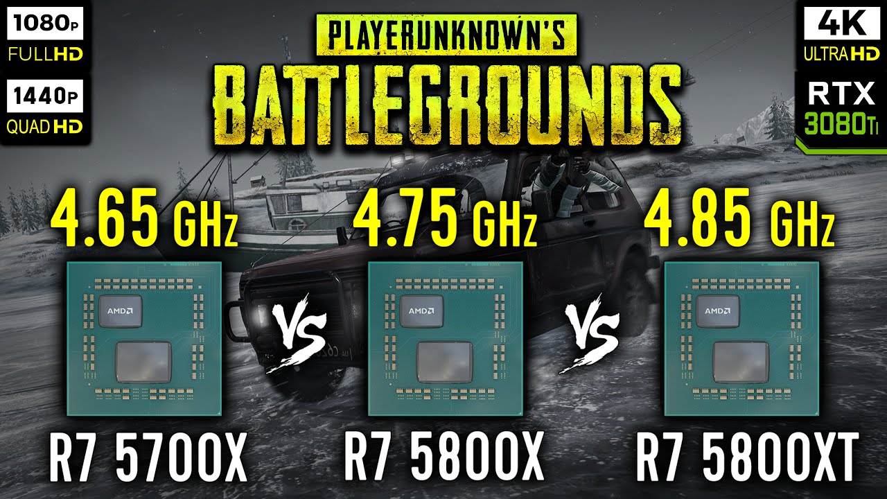 Ryzen 7 5700X vs Ryzen 7 5800X vs Ryzen 7 5800XT in PUBG: Battlegrounds | RTX 3080 Ti