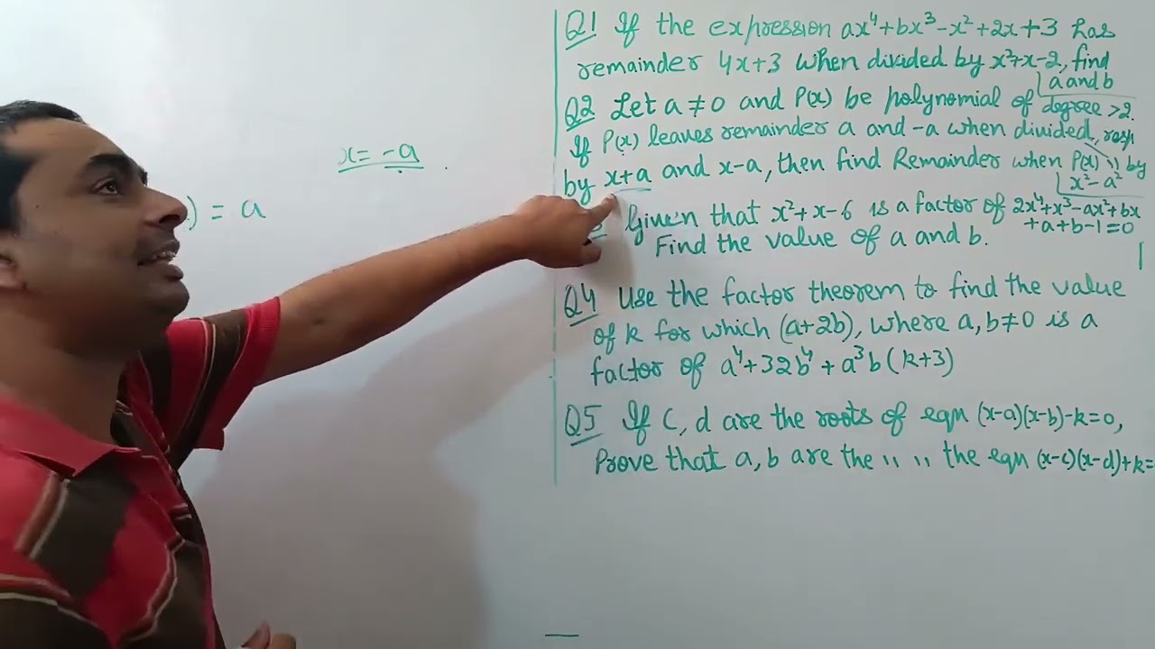 3. Remainder theorem and factor theorem