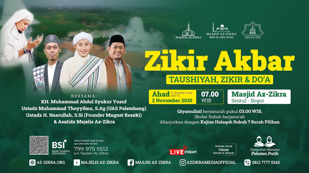 🔴 LIVE ZIKIR AKBAR BULANAN | MASJID AZ-ZIKRA SENTUL