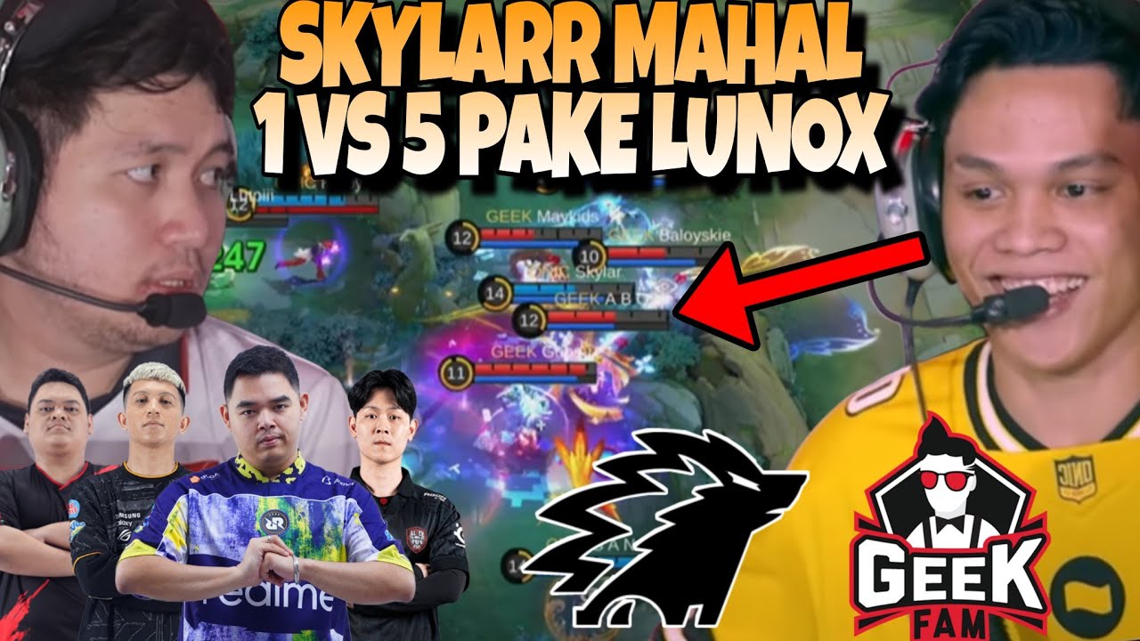 SKYLAR MAHALL BANGET COKK !! 1 VS 5 PAKE LUNOX !! ONIC VS GEEKFAM MATCH 2 - MPL S16