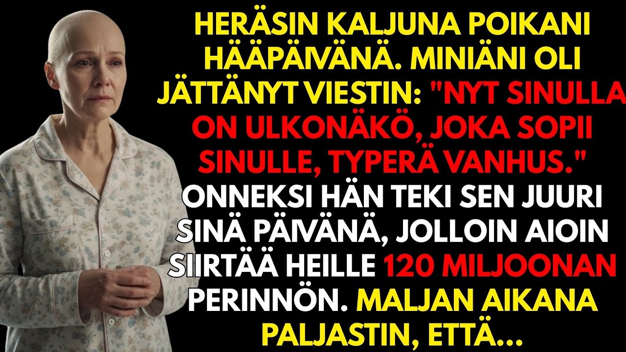 Heräsin kaljuna poikani hääpäivänä – se oli miniäni viesti!