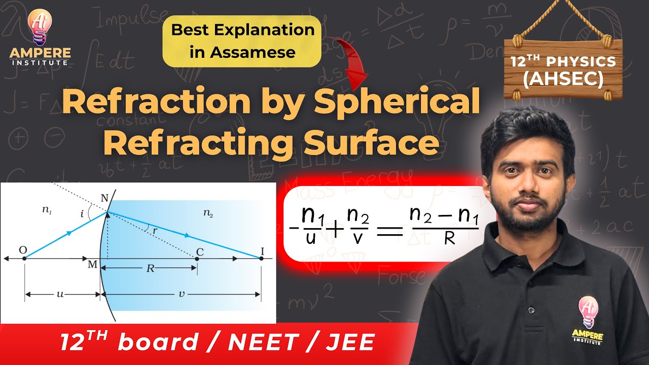 Refraction at Spherical Surface – Full Derivation | Ch 9 Optics | 