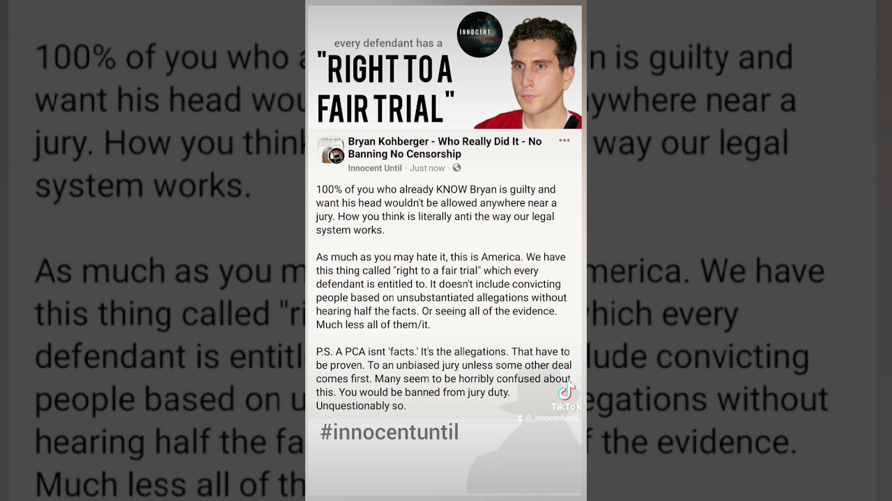 Brian Has A Right to a FAIR TRIAL. But can he get one? #bryankohberger