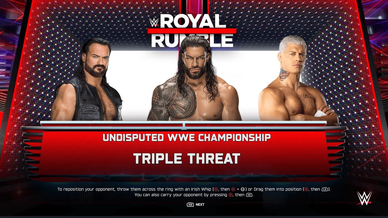ROMAN REINGS VS CODY RHODES VS DREW MCLNTYRE | WWE ROYAL RUMBLE  | WWE 2K25 GAMEPLAY