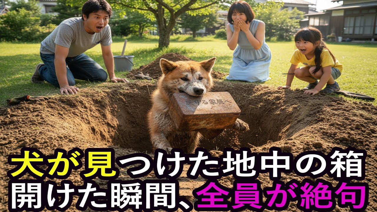 秋田犬が毎日同じ時間に庭を掘り続ける。3ヶ月後、そこから出てきたものに家族は言葉を失った