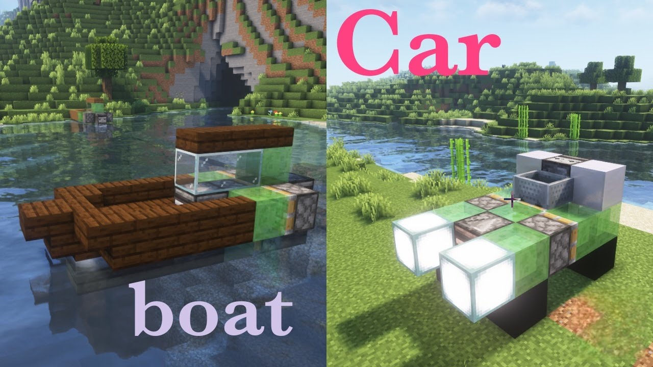 Minecraft: 5 useful working vehicles with redstone(submarine,plane,...)
