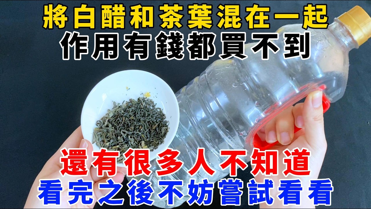 【魔法創作室】，將白醋和茶葉混在一起，作用有錢都買不到，還有很多人不知道，看完之後不妨嘗試看看，1000 ways to be better at life