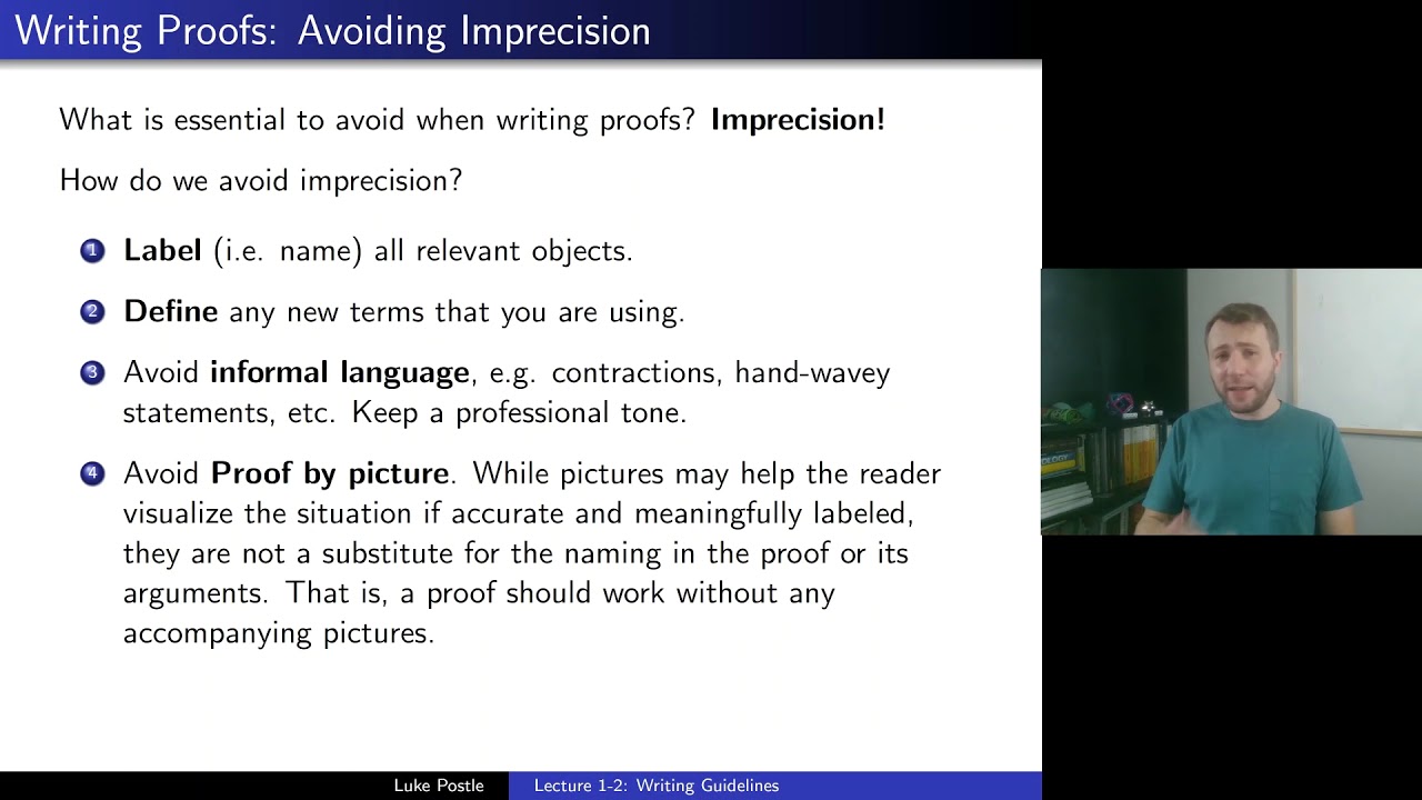 Graph Theory 1-2: Writing Guidelines