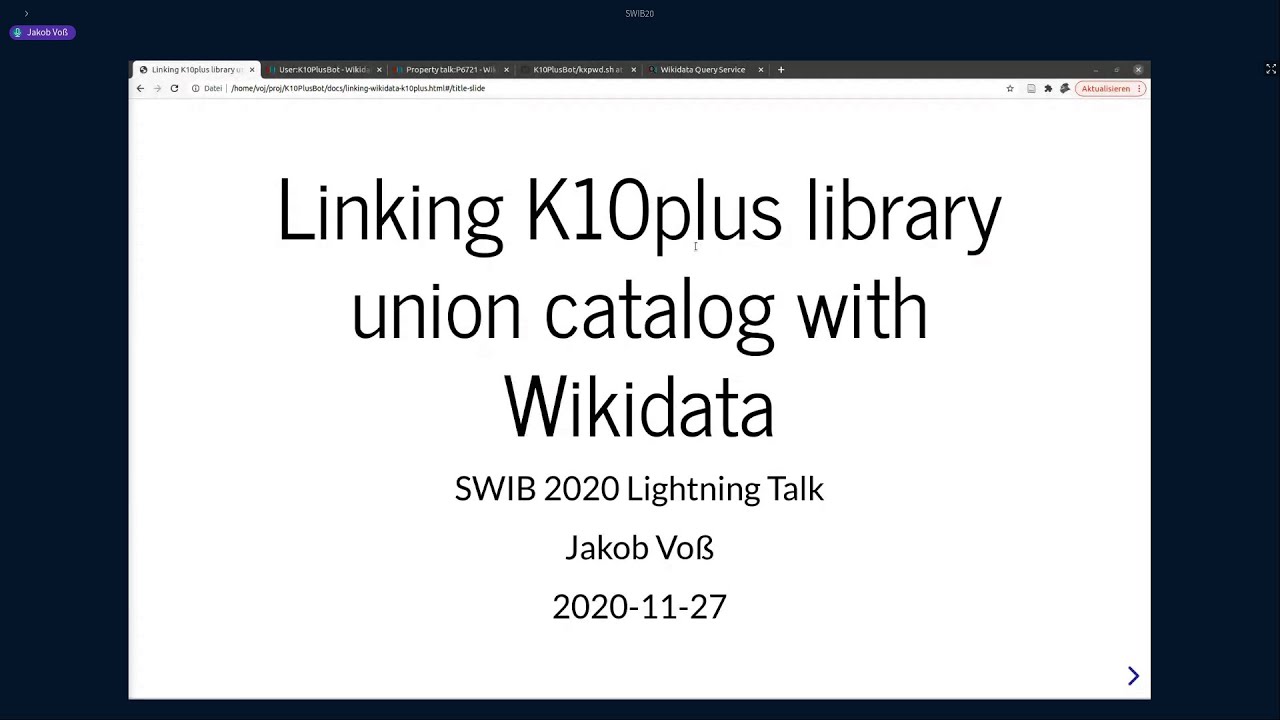 Linking K10plus library union catalog with Wikidata