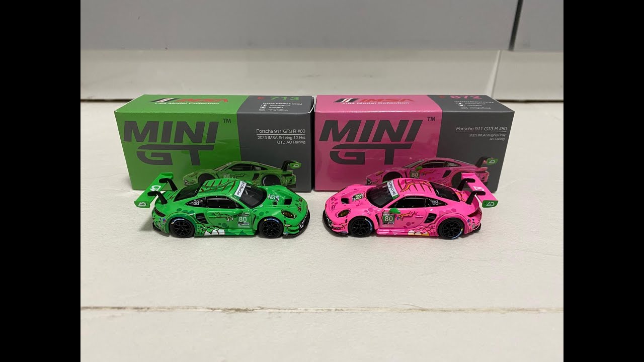 MINI GT 1/64 Porsche 911 GT3 R Roxy & Rexy IMSA AO Racing Review & unboxing