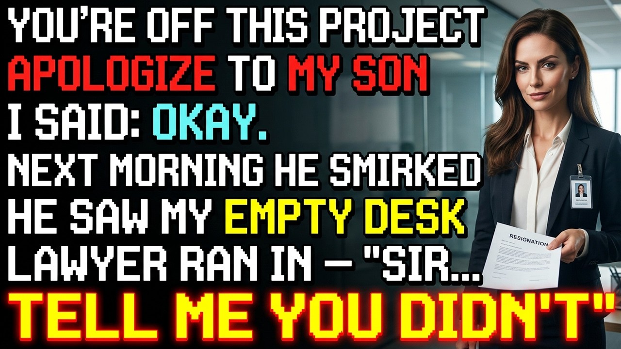 FIRED UNTIL I APOLOGIZED TO HIS SON—SO I RESIGNED. THEN LEGAL RAN IN, PALE AND SHOUTING