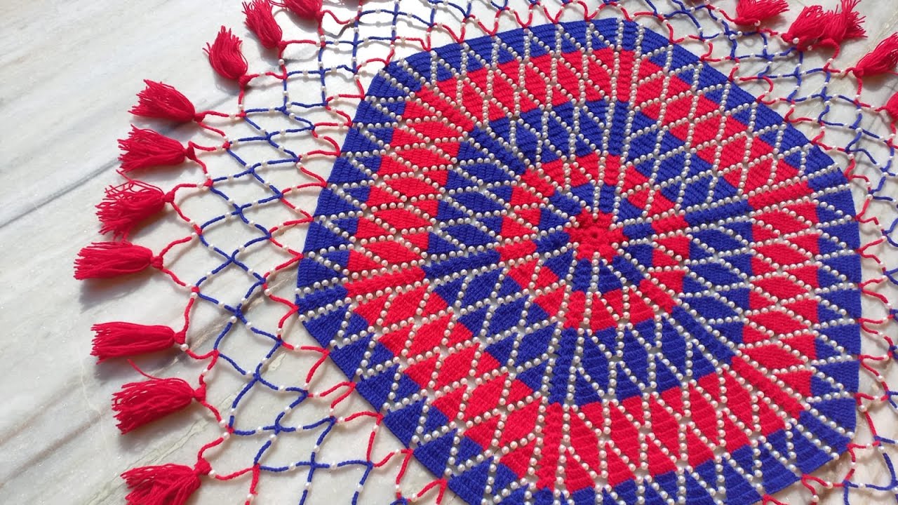 Easy  and beautiful crochet table cloth (part-1) (design=10)