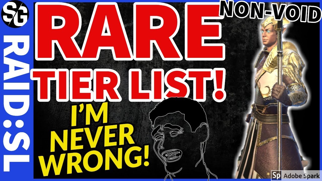 RAID SHADOW LEGENDS | RARE TIER LIST | NON-VOID RARES