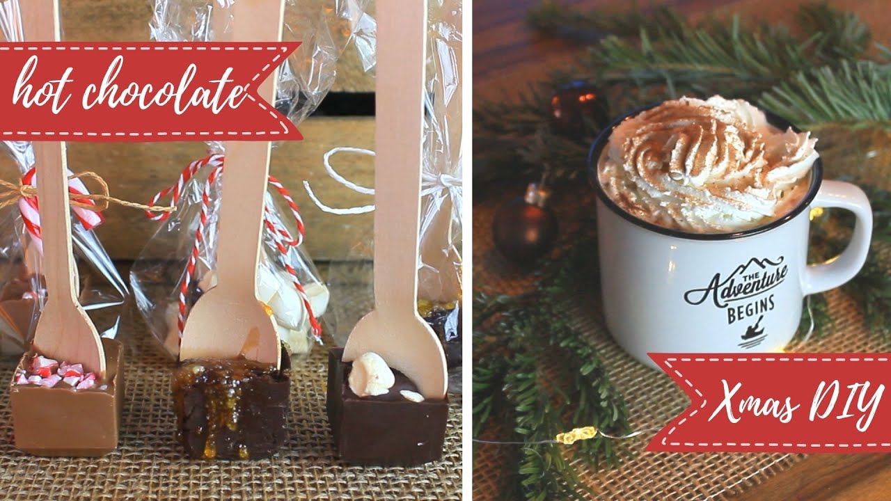 Heiße Schokolade am Stiel selber machen - Zuckerstange, Salted Caramel und Marshmallow - vegan
