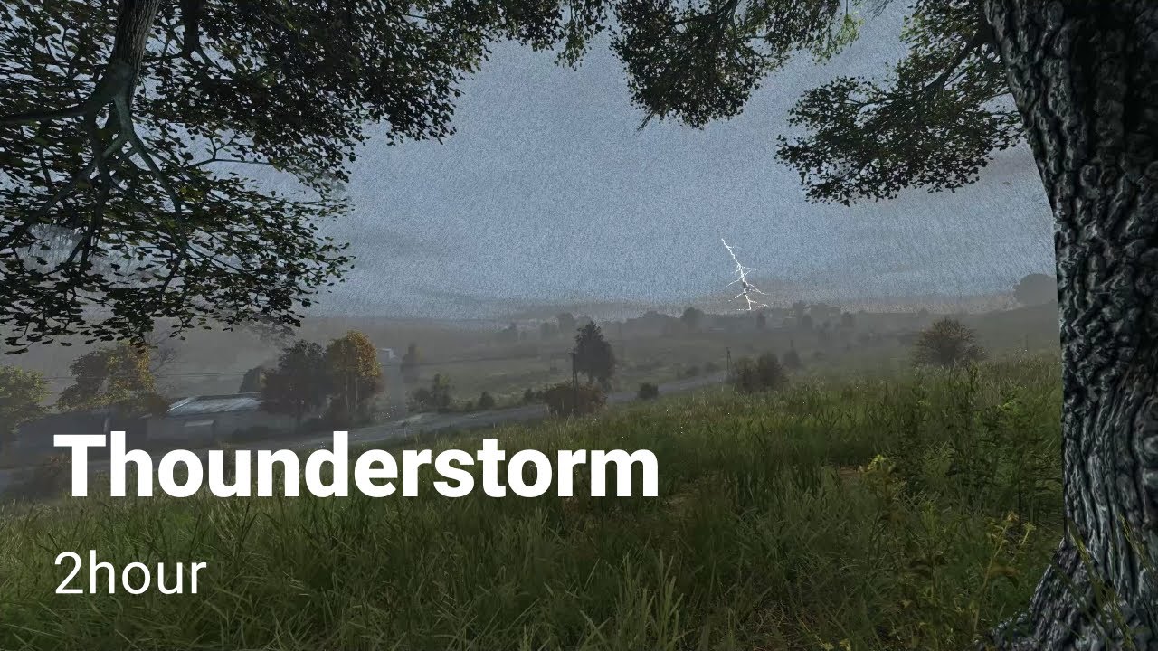 DayZ : Thunderstorms & Rain Sounds - 2 Hours Game Ambience ASMR