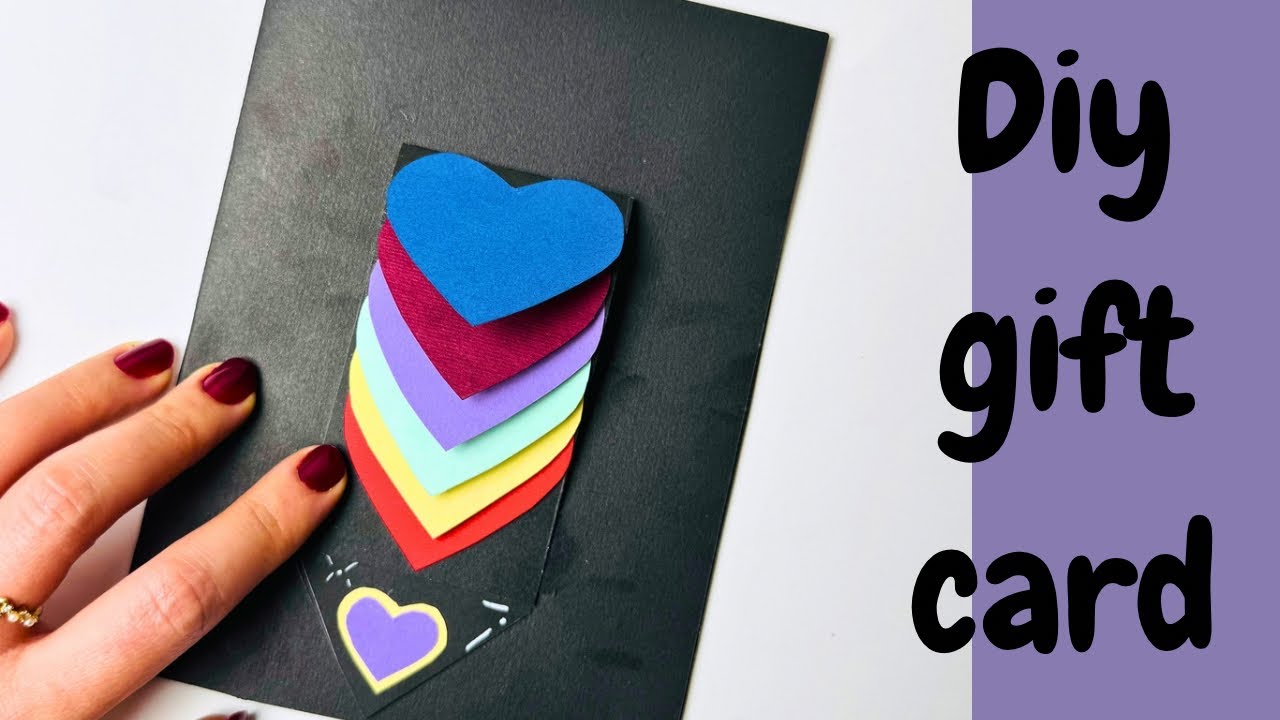 DIY Layered Heart Card in 5 Minutes🩷💛🤍❤️