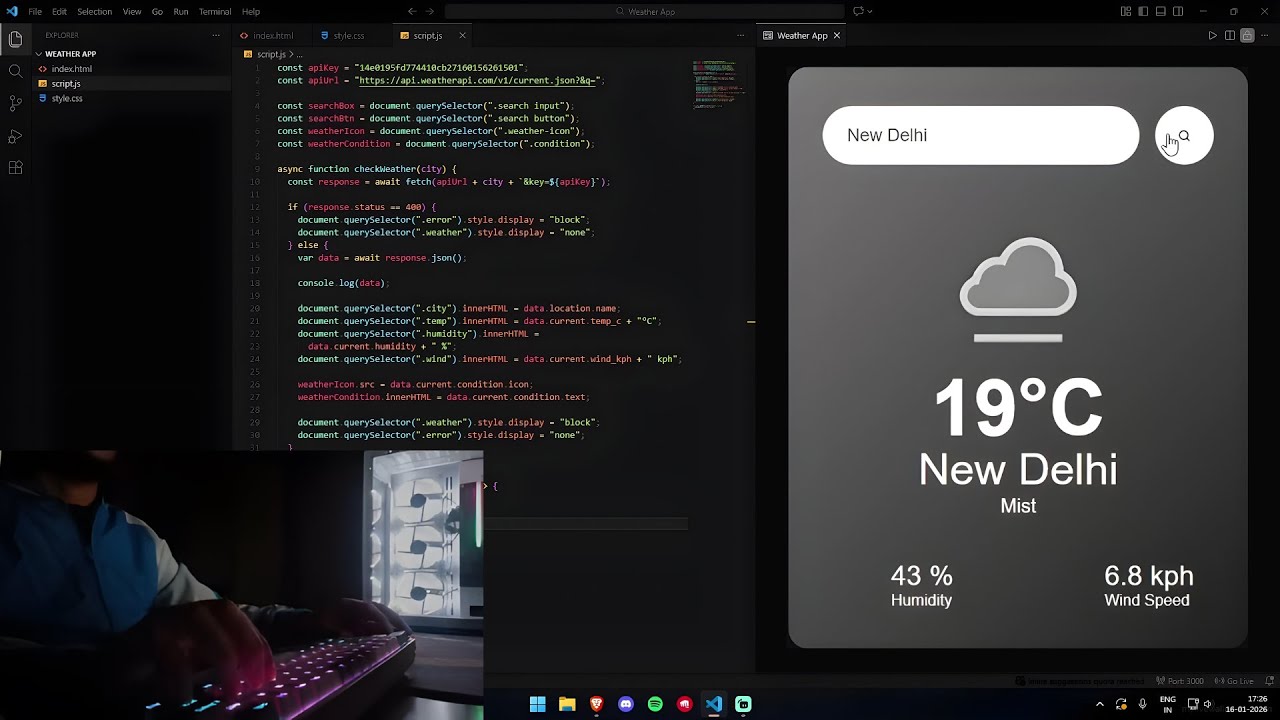 ASMR Programming - Weather App using HTML,CSS & JavaScript