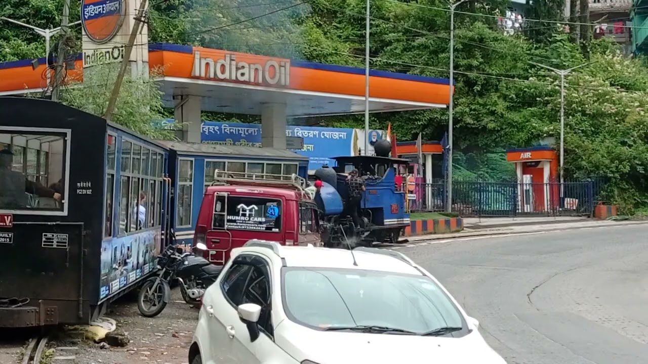 The Darjeeling Steam Engine Suddenly Stops At Ghum Indian Oil PetrolPump 