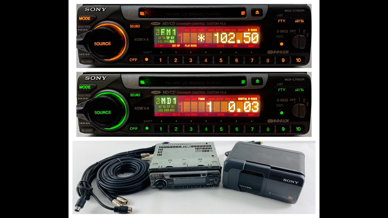1990s Sony MDX-C7900R Car Mini Disc Radio Player + MDX-62 Changer
