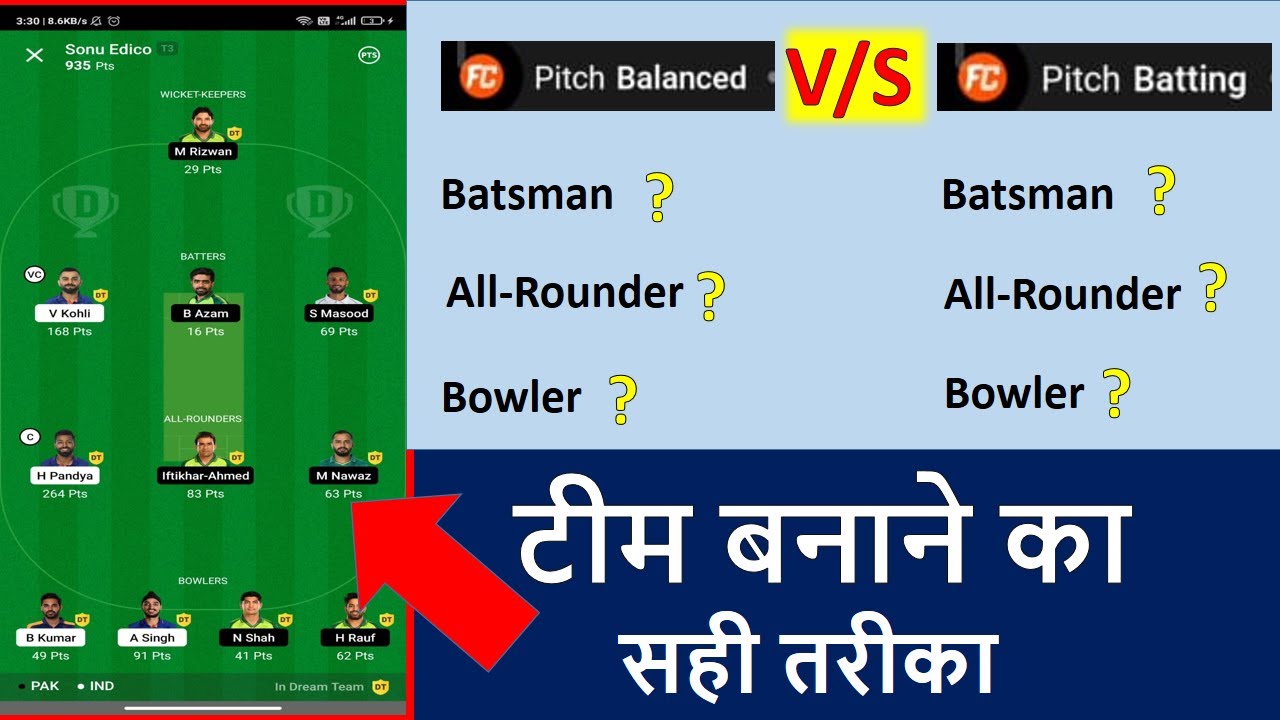 dream11 tips and tricks 2022 | balanced pitch vs batting pitch tips and tricks |wining tips & tricks