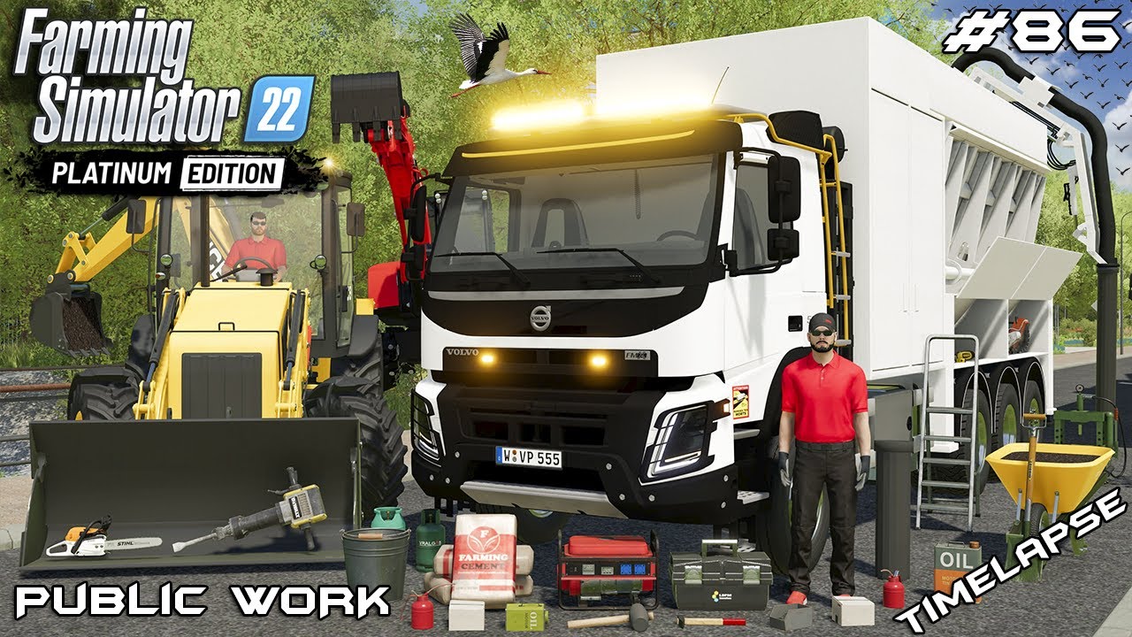 USING GIANT VACUUM VOVLO TRUCK TO REMOVE THE DIRT | Public Work | Farming Simulator 22 | Episode 86