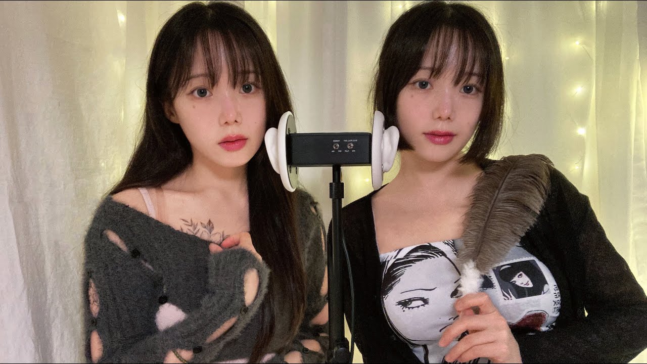 ASMR Неразборчивые звуки, издаваемые близнецами, звуки ртаㅣTwin Inaudible Whispers, Mouth Sounds