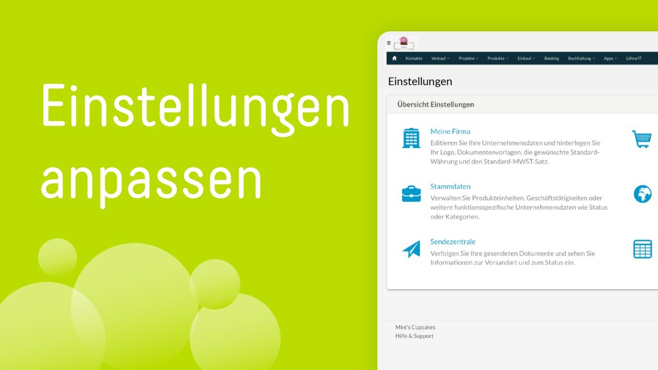 Einstellungen anpassen | bexio Einführung