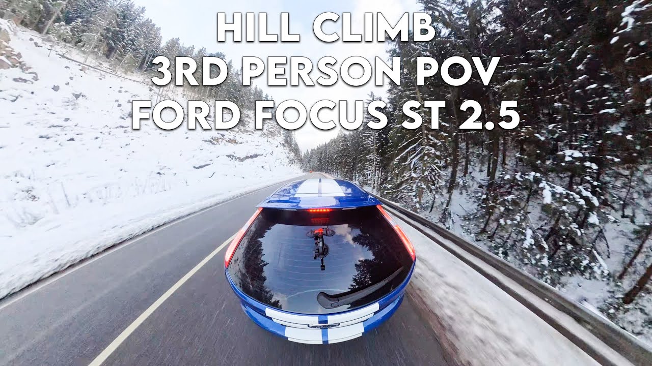 ❄️⛰️ Winter Hill Climb 3rd person POV - Ford Focus ST 2.5 - 5 Cylinder Turbo Engine POWER! 🔥💨