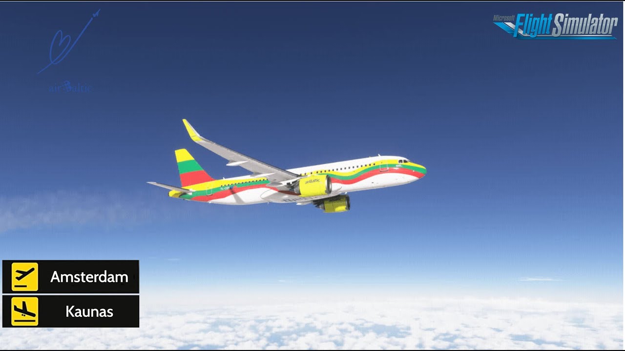 Amsterdam to Kaunas - MSFS 2024 - Air Baltic - VATSIM