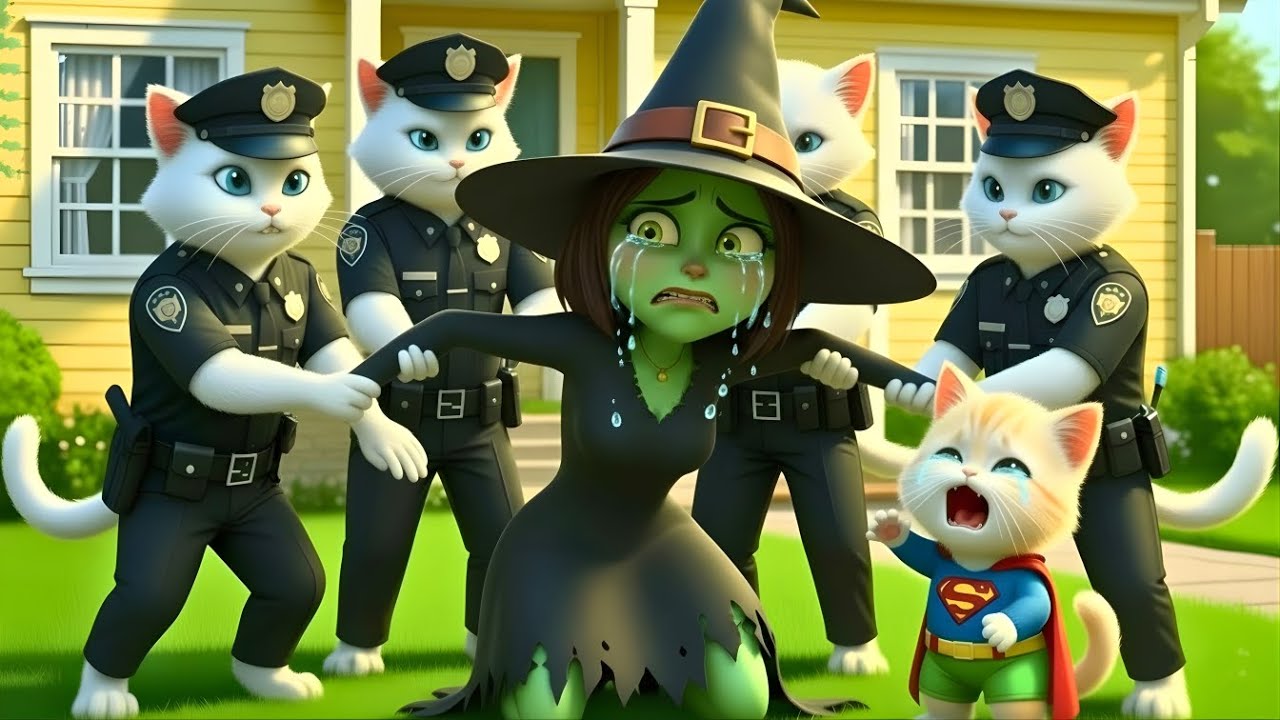 😱 Oh My God! The Witch Crept into the Kitten’s House, But the Police Caught Her! | AI Cat Story