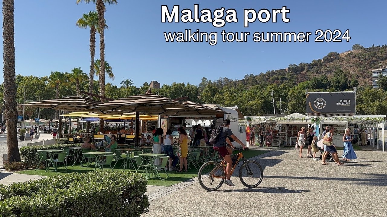 Malaga Port Spain Walking Tour Costa del Sol August 2024 | 4k resolution [4K]