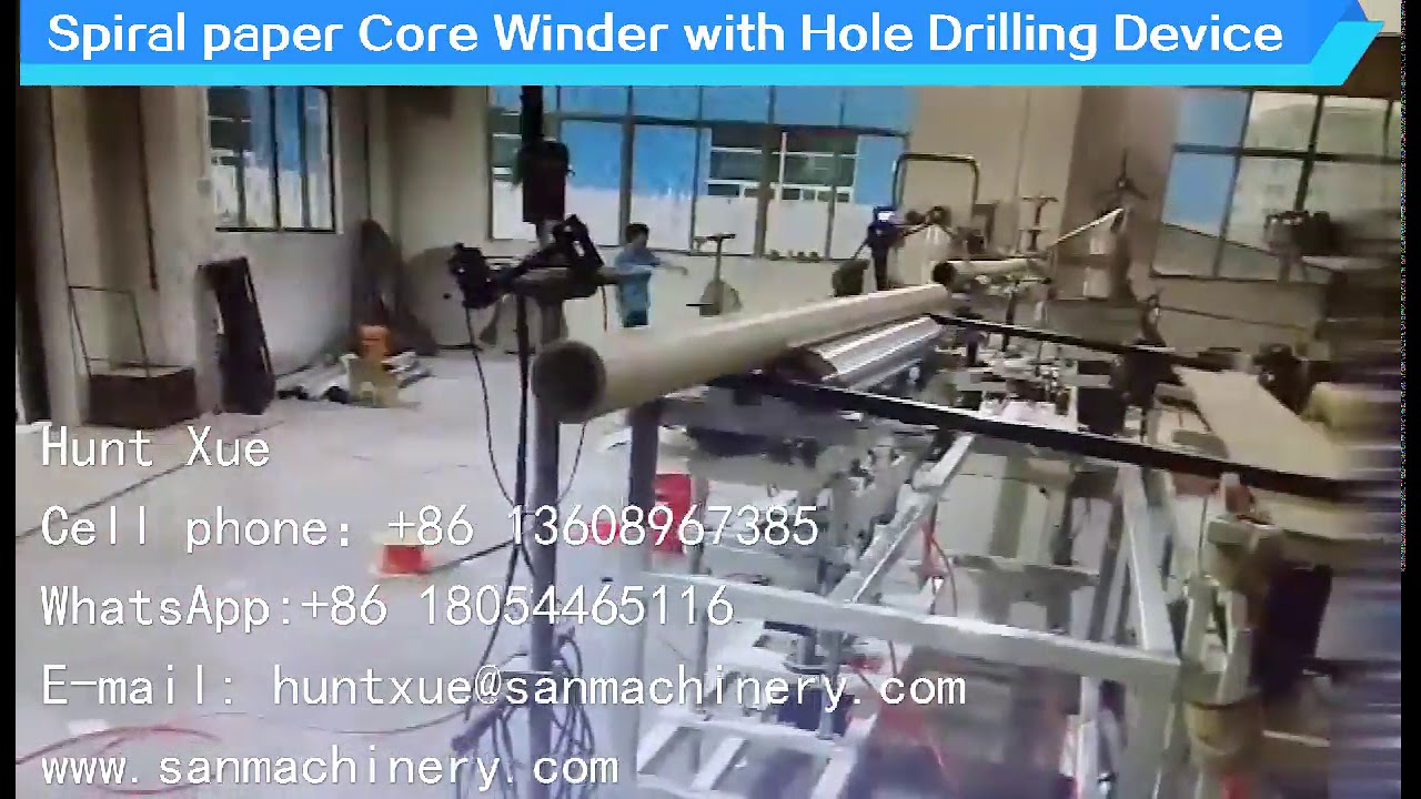 Spiral Paper Core Winder with Hole Drilling Device