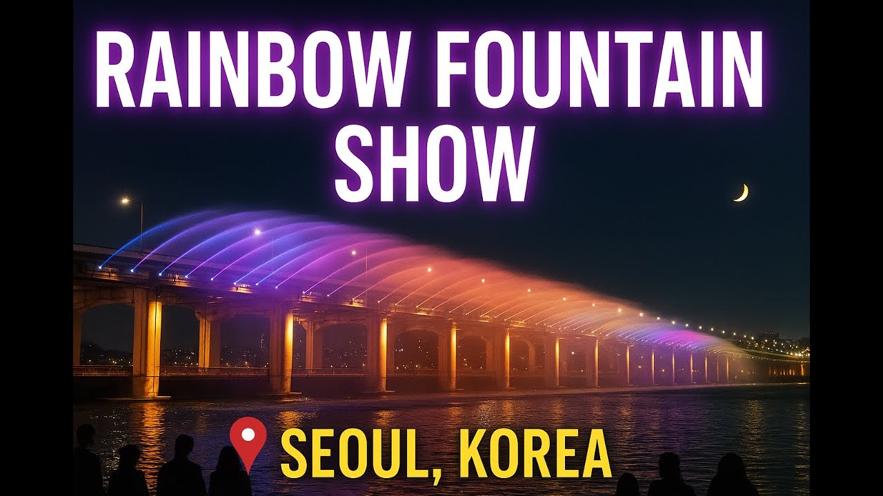 Banpo Hangang River Fountain Show | Seoul’s Nighttime Wonder | A Seoul Must-See | South Korea Travel