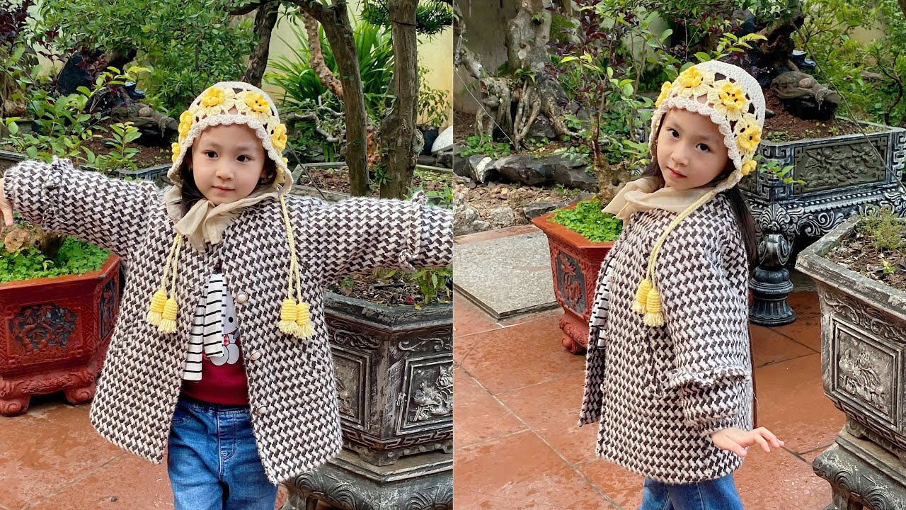 CROCHET HAT| hướng dẫn móc mũ trùm đầu ghép hoa