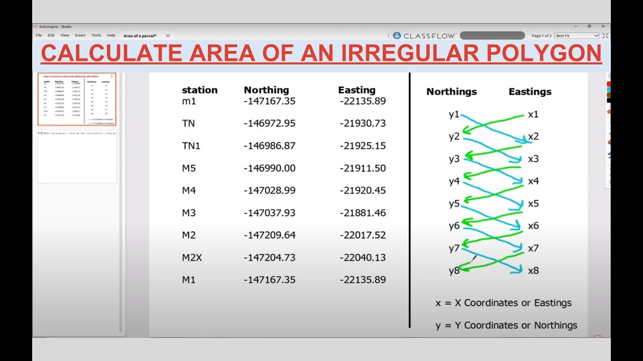 How to Calculate Land Property Area Using Coordinates