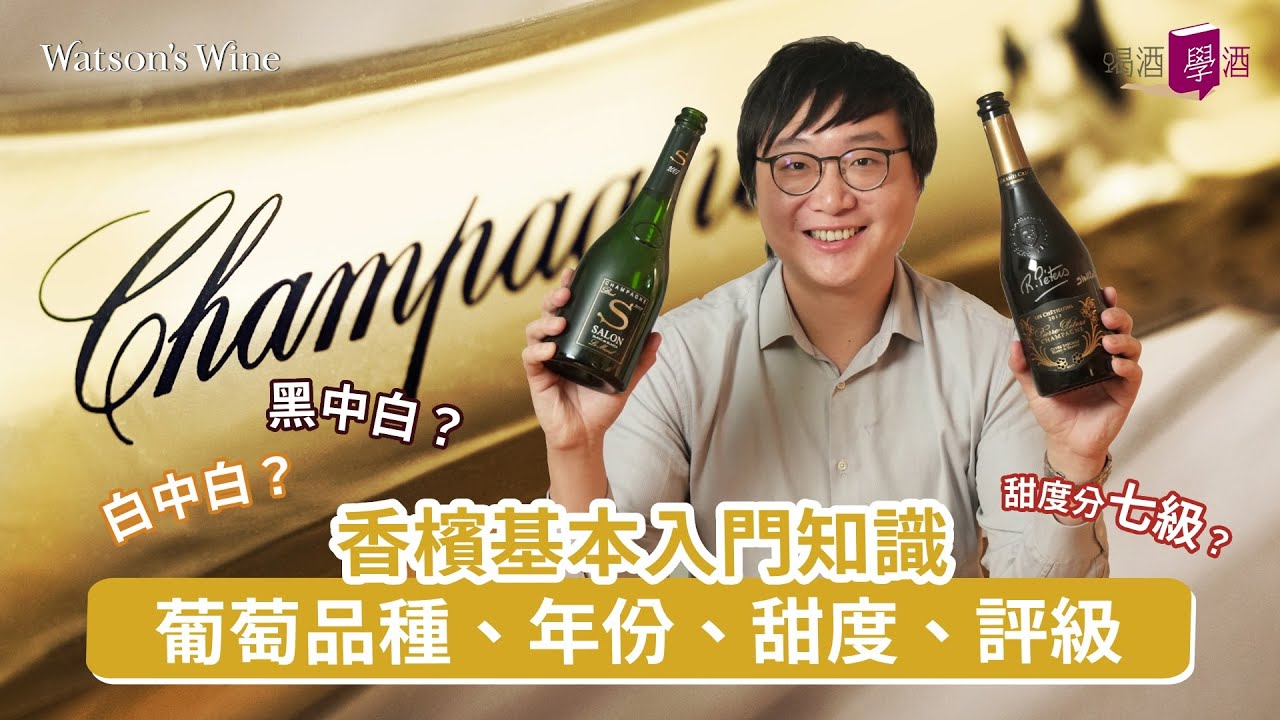 Champagne101：香檳分類超複雜？從葡萄品種、年份、甜度、評級教您香檳基本知識｜白中白、黑中白｜喝酒 • 學酒｜Watson’s Hour by Watson’s Wine
