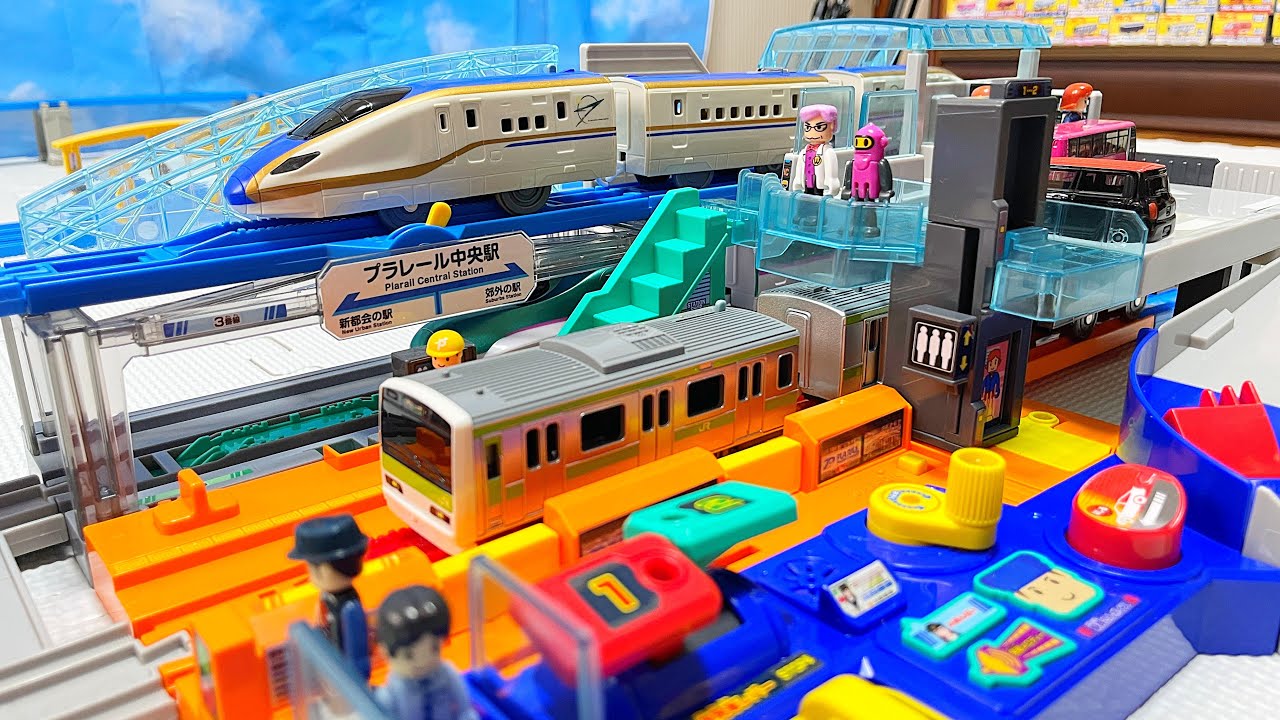 プラレール レバーアクション＆サウンドビックステーション 操作レバーアクションの音声が豊富！プラキッズアクションにも音声が流れる仕様／トミカとも一緒に遊べる巨大駅
