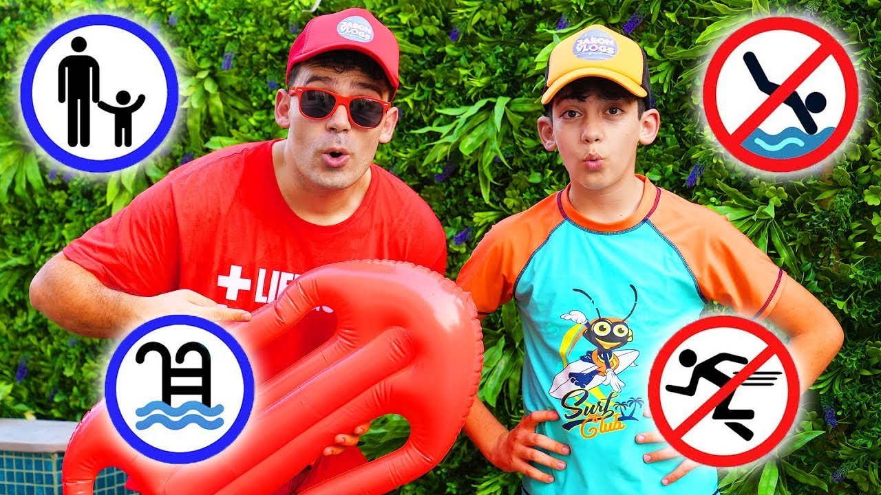 Jason y Alex Reglas de Seguridad en la Piscina ¡Un Chiste Divertido! | Jason Vlogs en Español